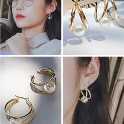 Wing Bling Casual Style Street Style Elegant Style Earrings For Women Gold X One Size -Wing Bling Online Shop org 527