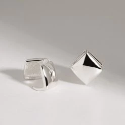 Wing Bling Earrings For Women Silver X Square -Wing Bling Online Shop org 5399