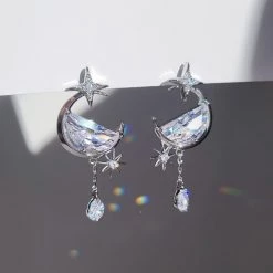 Wing Bling Earrings For Women Silver X Piercing