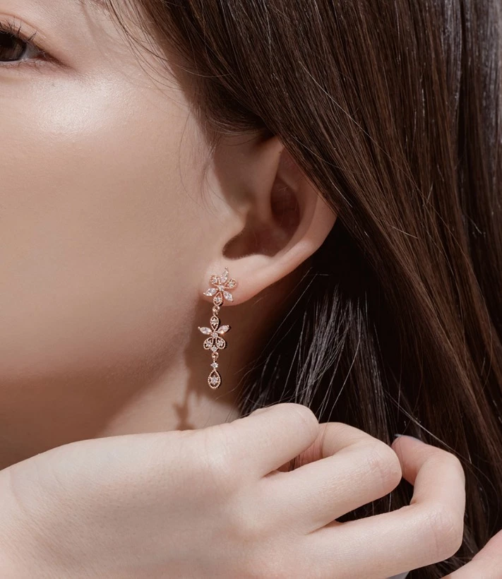 Wing Bling Earrings For Women Pink X Piercing 4 Wing Bling Earrings For Women Pink X Piercing - Image 2