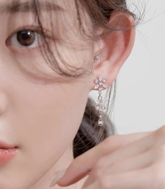 Wing Bling Earrings For Women Pink X Piercing 7 Wing Bling Earrings For Women Pink X Piercing - Image 5