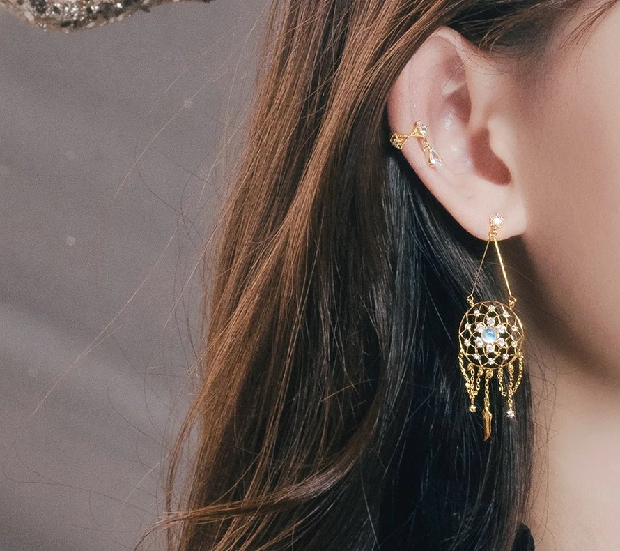 Wing Bling Earrings For Women Gold X One Size 7 Wing Bling Earrings For Women Gold X One Size - Image 5