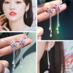 Wing Bling Earrings For Women Silver X Piercing