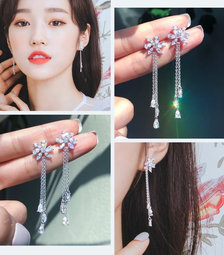 Wing Bling Earrings For Women Silver X Piercing 3 Wing Bling Earrings For Women Silver X Piercing