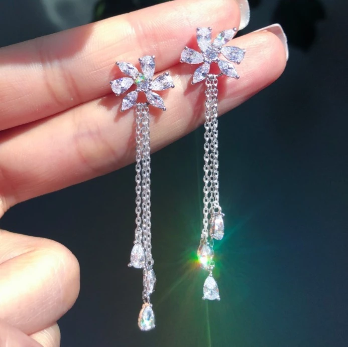 Wing Bling Earrings For Women Silver X Piercing 4 Wing Bling Earrings For Women Silver X Piercing - Image 2