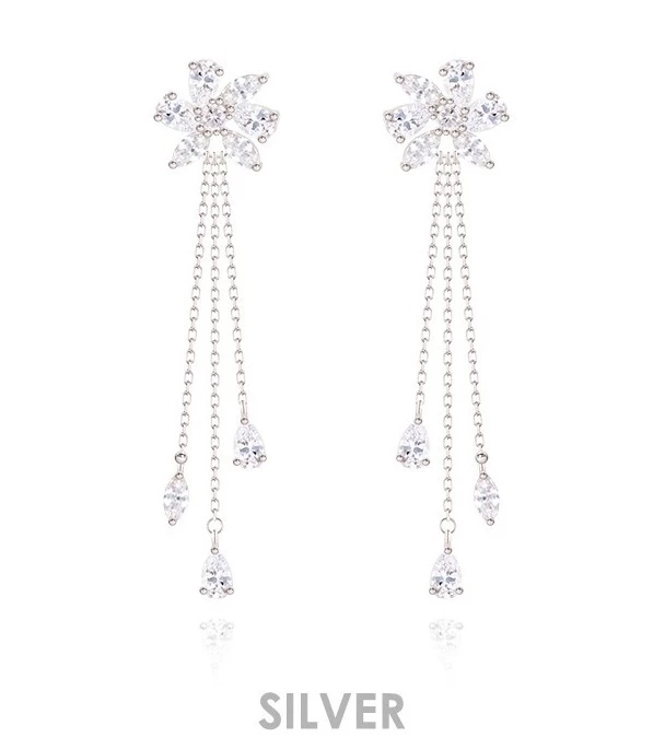 Wing Bling Earrings For Women Silver X Piercing 6 Wing Bling Earrings For Women Silver X Piercing - Image 4