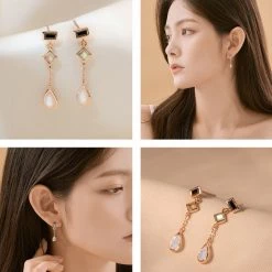 Wing Bling Casual Style Street Style Party Style Elegant Style Earrings For Women Pink Gold X One Size -Wing Bling Online Shop org 6057