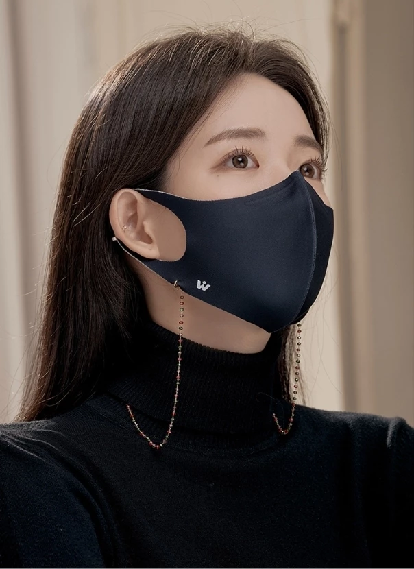 Wing Bling Street Style Plain Logo Face Masks For Women Black+blue X M*2 7 Wing Bling Street Style Plain Logo Face Masks For Women Black+blue X M*2 - Image 5