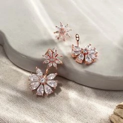 Wing Bling Casual Style Flower Platinum With Jewels Office Style For Women Pink X One Size -Wing Bling Online Shop org 6165