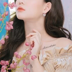 Wing Bling Casual Style Flower Platinum With Jewels Office Style For Women Pink X One Size -Wing Bling Online Shop org 6167