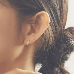 Wing Bling 14K Gold Earrings For Women Champagne X Piercing -Wing Bling Online Shop org 6463