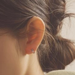 Wing Bling 14K Gold Earrings For Women Champagne X Piercing -Wing Bling Online Shop org 6475