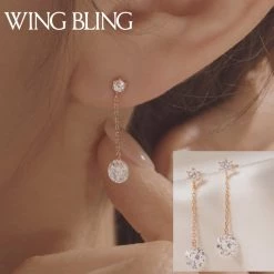 Wing Bling Earrings For Women White X Silicone Clutch