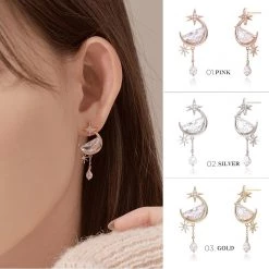 Wing Bling Casual Style Street Style Elegant Style Earrings For Women Pink Gold X One Size