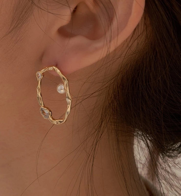 Wing Bling Earrings For Women Gold X One Size 4 Wing Bling Earrings For Women Gold X One Size - Image 2