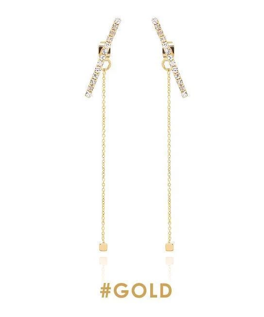 Wing Bling Earrings For Women Gold X One Size 7 Wing Bling Earrings For Women Gold X One Size - Image 5