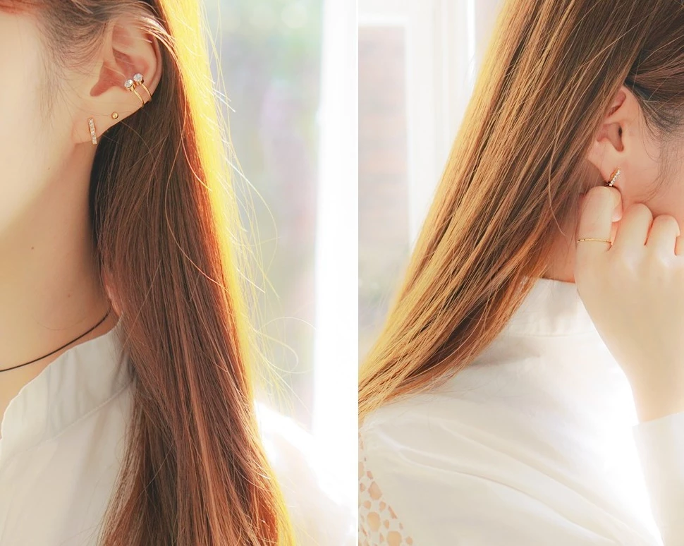 Wing Bling Earrings For Women Gold X One Size 7 Wing Bling Earrings For Women Gold X One Size - Image 5