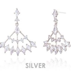 Wing Bling Casual Style Street Style Party Style Elegant Style Earrings For Women Silver (pierce) X One Size -Wing Bling Online Shop org 7096