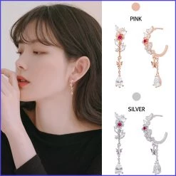 Wing Bling Casual Style Street Style Party Style Elegant Style Earrings For Women Pink (piercing) X One Size