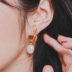 Wing Bling Casual Style Street Style Elegant Style Earrings For Women Gold X One Size -Wing Bling Online Shop org 726