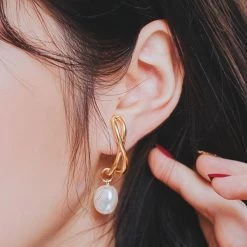 Wing Bling Casual Style Street Style Elegant Style Earrings For Women Gold X One Size -Wing Bling Online Shop org 732
