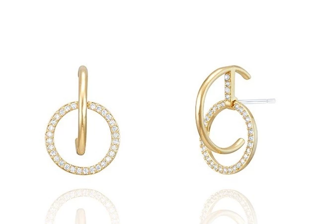 Wing Bling Earrings For Women Gold X One Size 6 Wing Bling Earrings For Women Gold X One Size - Image 4