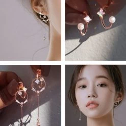 Wing Bling Earrings For Women Silver X Piercing