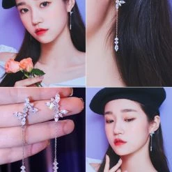 Wing Bling Earrings For Women Pink X Piercing