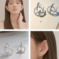 Wing Bling Casual Style Street Style Elegant Style Earrings For Women Silver X One Size -Wing Bling Online Shop org 870
