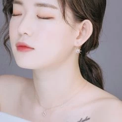 Wing Bling Casual Style Party Style Elegant Style Earrings For Women Silver (pierce) X One Size -Wing Bling Online Shop org 907